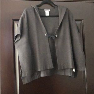 Zara girls dark grey knit poncho